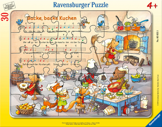 Ravensburger Kinderpuzzle - 05025 Backe, backe Kuchen - Rahmenpuzzle für Kinder ab 4 Jahren, mit 30 Teilen