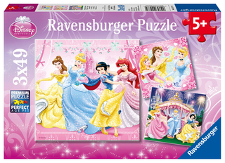Ravensburger Kinderpuzzle - 09277 Schneewittchen - Puzzle für Kinder ab 5 Jahren, Disney Puzzle mit 3x49 Teilen