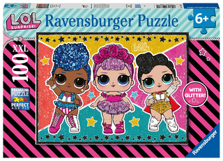 Ravensburger Kinderpuzzle - 12881 Stars und Sternchen - L.O.L. Surprise!-Puzzle für Kinder ab 6 Jahren, mit 100 Teilen im XXL-Format, mit Glitter