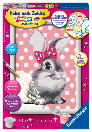 CreArt, Malen nach Zahlen Kinder - Knuffiges Häschen