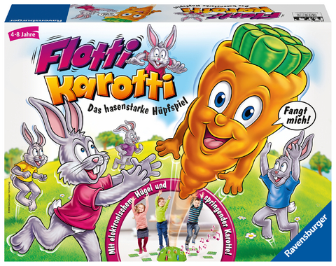 Ravensburger 21200 - Flotti Karotti, Bewegungsspiel f&uuml;r Kinder ab 4 Jahren, Familienspiel f&uuml;r Kinder und Erwachsene, Reaktionsspiel f&uuml;r 1-6 Spieler