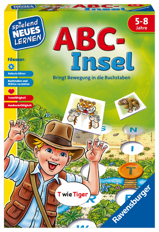 Ravensburger 24952 - ABC-Insel - Spielen und Lernen für Kinder - Spiel für Kinder von 5-8 Jahren, Spielend Neues Lernen für 2-4 Spieler