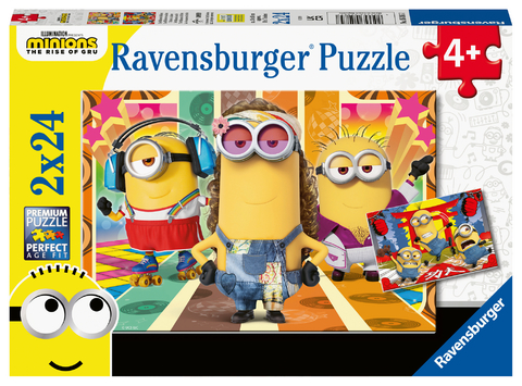 Ravensburger Kinderpuzzle - 05085 Die Minions in Aktion - Puzzle f&uuml;r Kinder ab 4 Jahren, mit 2x24 Teilen