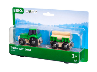 BRIO World - Traktor mit Holz-Anhänger