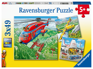 Ravensburger Kinderpuzzle - 05033 Über den Wolken - Puzzle für Kinder ab 5 Jahren, mit 3x49 Teilen