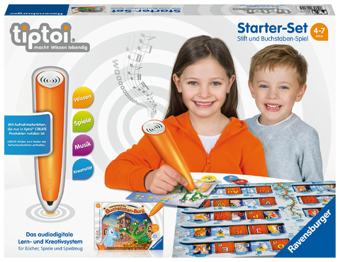 Ravensburger tiptoi Starter-Set 00802: Stift und Buchstaben-Spiel - Lernsystem f&uuml;r Kinder ab 4 Jahren