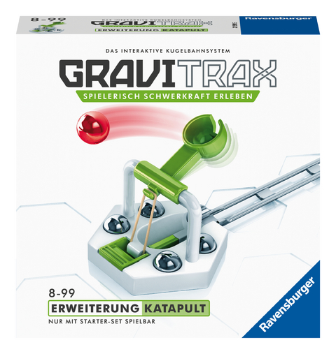 Ravensburger GraviTrax Erweiterung Katapult - Ideales Zubeh&ouml;r f&uuml;r spektakul&auml;re Kugelbahnen, Konstruktionsspielzeug f&uuml;r Kinder ab 8 Jahren