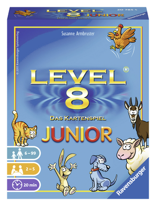 Ravensburger 20785 - Level 8 Junior, Kartenspiel ab 6 Jahren, Gesellschaftsspiel für 2-5 Spieler, Familienspiel, Junior Version