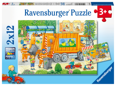 Unterwegs mit M&uuml;llabfuhr und Kehrmaschine