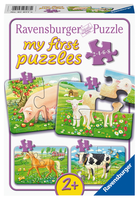 Ravensburger Kinderpuzzle - 07077 Unsere Lieblingstiere - my first puzzle mit 2,4,6,8 Teilen - Puzzle f&uuml;r Kinder ab 2 Jahren