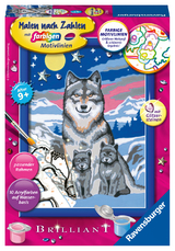 CreArt, Malen nach Zahlen Kinder - S&uuml;&szlig;e Wolfsfamilie