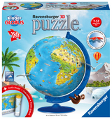 Ravensburger 3D Puzzle 11160 - Puzzle-Ball Kinderglobus in deutscher Sprache - 180 Teile - Puzzle-Ball Globus f&uuml;r Kinder ab 6 Jahren