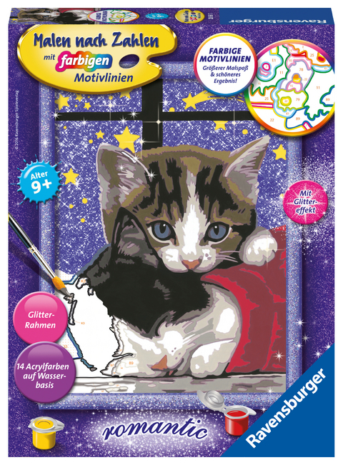 CreArt, Malen nach Zahlen Kinder - Kuschelnde K&auml;tzchen