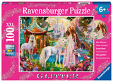 Ravensburger Kinderpuzzle - 13617 Im Reich der Bl&uuml;tenk&ouml;nigin - Einhorn-Puzzle f&uuml;r Kinder ab 6 Jahren, mit 100 Teilen im XXL-Format, mit Glitzer
