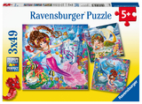 Ravensburger Kinderpuzzle - 08063 Bezaubernde Meerjungfrauen - Puzzle f&uuml;r Kinder ab 5 Jahren, mit 3x49 Teilen