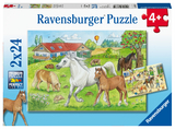 Ravensburger Kinderpuzzle - 07833 Auf dem Pferdehof - Puzzle f&uuml;r Kinder ab 4 Jahren, mit 2x24 Teilen