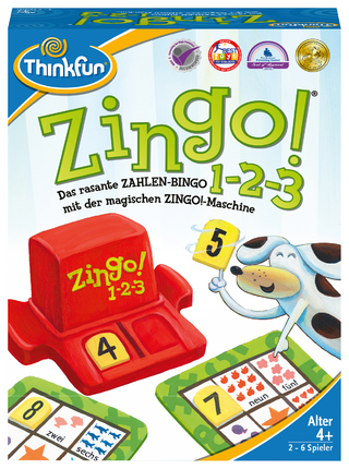 ThinkFun - 76352 - Zingo 1-2-3 - Das rasante Zahlen-Bingo für Kinder ab 4 Jahren. Erste Zahlen für die ganz kleinen. Ein Lernspiel-Lotto.