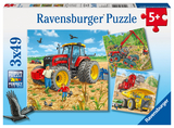 Ravensburger Kinderpuzzle - 08012 Gro&szlig;e Maschinen - Puzzle f&uuml;r Kinder ab 5 Jahren, Puzzle mit 3x49 Teilen