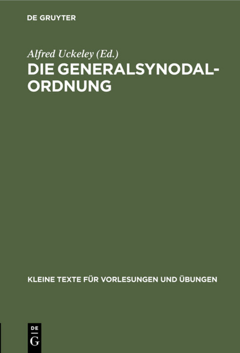 Die Generalsynodal-Ordnung - 