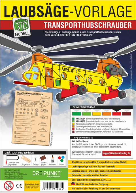 Laubs&auml;gevorlage Transporthubschrauber - 