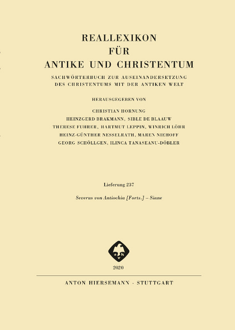 Reallexikon f&uuml;r Antike und Christentum - 