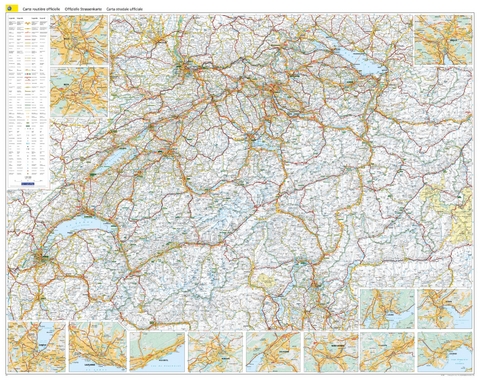 K&uuml;mmerly+Frey TCS Schweiz Strassenkarte Poster 1:301.000