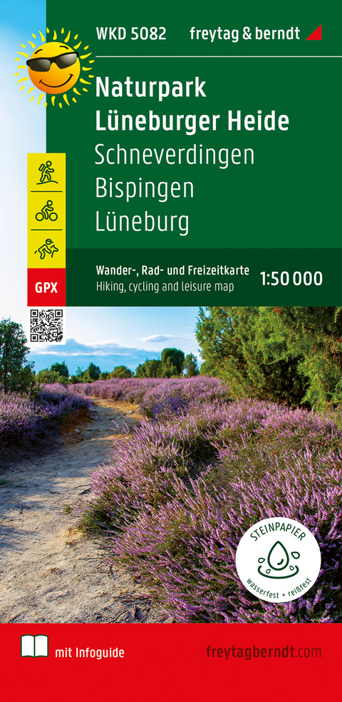 Naturpark L&uuml;neburger Heide, Wander-, Rad- und Freizeitkarte 1:50.000, freytag & berndt, WKD 5082, mit Infoguide