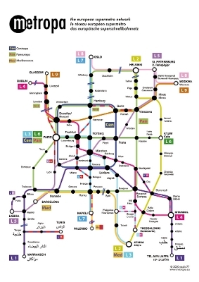 Metropa - Das europäische Superschnellbahnnetz, Poster, Plano in Rolle