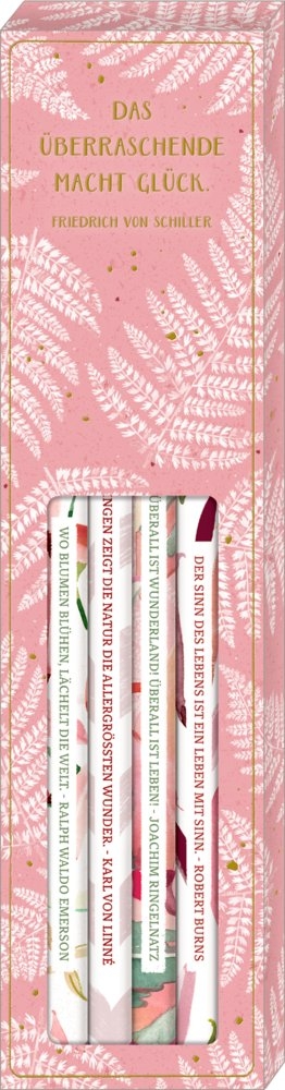 Bleistift-Set mit Spr&uuml;chen - All about ros&eacute;