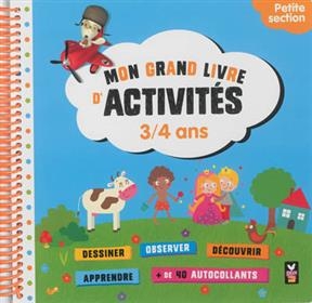 Mon grand livre d'activités, 3-4 ans : petite section