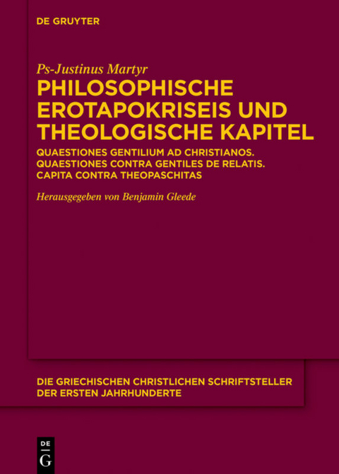 Philosophische Erotapokriseis und theologische Kapitel - 