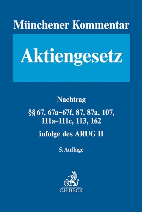 Münchener Kommentar zum Aktiengesetz Band 1a/2a: Nachtrag - 