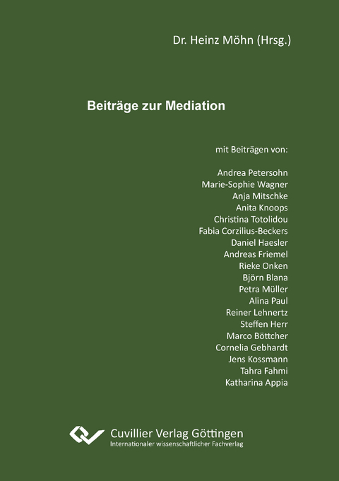Beitr&auml;ge zur Mediation - Heinz M&ouml;hn