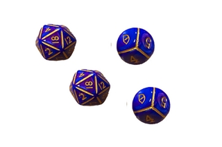 Die Schwarze Katze - Würfelset 1 (Blau und Violett)