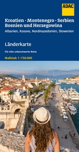 ADAC Länderkarte Kroatien, Montenegro, Serbien, Bosnien u. Herzegowina 1:750.000 - 
