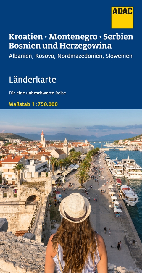 ADAC L&auml;nderkarte Kroatien, Montenegro, Serbien, Bosnien u. Herzegowina 1:750.000