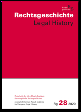 Rechtsgeschichte Legal History (RG). Zeitschrift des Max Planck-Insituts f&uuml;r Europ&auml;ische Rechtsgeschiche/Rechtsgeschichte Legal History - 