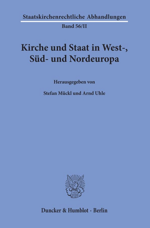 Kirche und Staat in West-, S&uuml;d- und Nordeuropa. - 