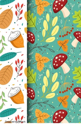 Herbst / Notizbuch Herbst Design,Bullet Journal, Geschenkidee, Softcover, 68 Seiten dotted