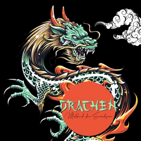 Drachen Malbuch f&uuml;r Erwachsene - Musterst&uuml;ck Grafik