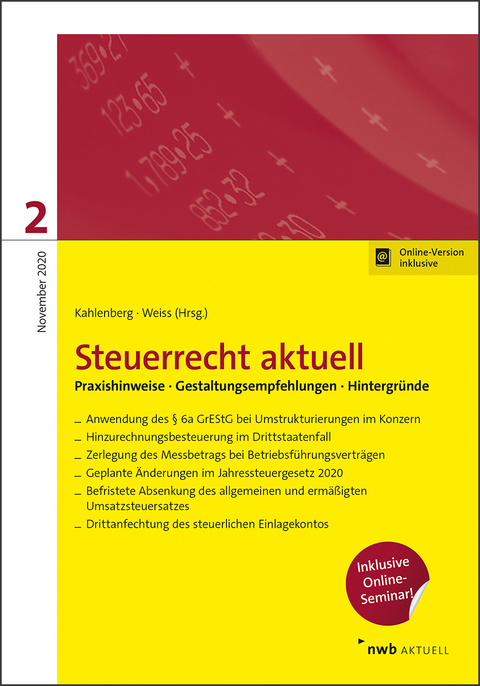 Steuerrecht aktuell 2/2020 - David Dietsch, Tobias Fischer LLB, Hannah Gladitsch, Ralf Haendel, Christina Jagenburg, Michael Joisten, Christian Kappelmann, Gustav Liedgens, Rebekka Rein, Patrick Seiler M.A., Michael Pospischil, Noemi Strotkemper, Henning St&uuml;mpfig, Christian Kahlenberg, Martin Weiss