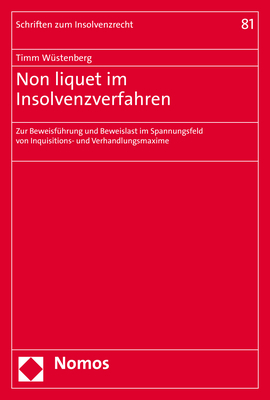 Non liquet im Insolvenzverfahren - Timm W&uuml;stenberg