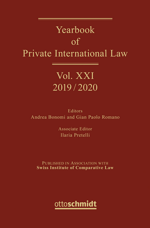 Yearbook of Private International Law Vol. XXI &ndash; 2019/2020 - 