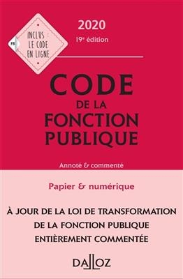 Code de la fonction publique 2020 - Serge Salon, Jean-Charles Savignac,  SPRUNGARD