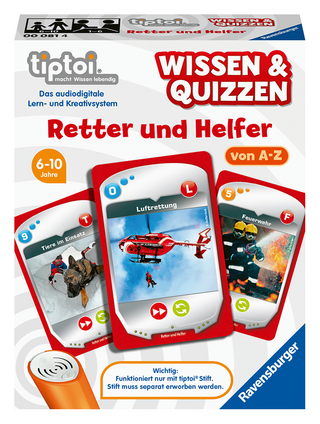 Ravensburger tiptoi 00081 Wissen und Quizzen: Retter und Helfer, Quizspiel für Kinder ab 6 Jahren, für 1-6 Spieler