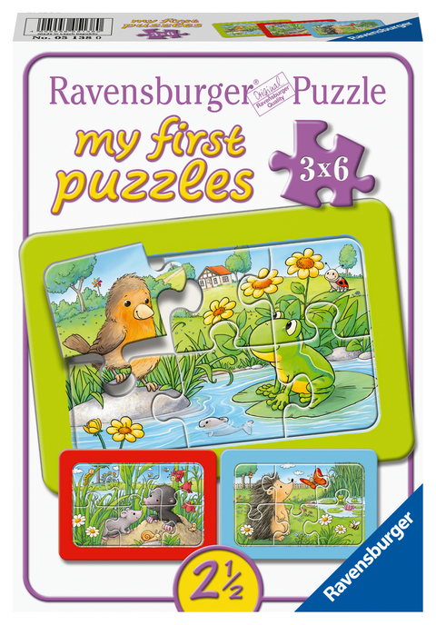 Ravensburger Kinderpuzzle - 05138 Kleine Gartentiere - My First Puzzle f&uuml;r Kinder ab 2,5 Jahren, mit 3x6 Teilen