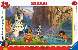 Ravensburger Kinderpuzzle - 05141 Camping mit Freunden - Rahmenpuzzle für Kinder ab 3 Jahren, Yakari-Puzzle mit 15 Teilen