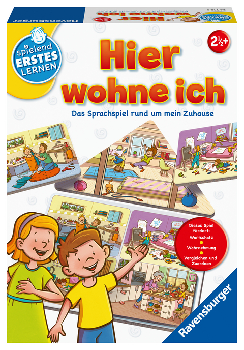 Ravensburger Lernspiel Hier wohne ich 24710, f&uuml;r 1-3 Spieler ab 2,5 Jahren