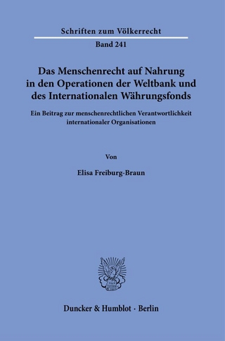 Das Menschenrecht auf Nahrung in den Operationen der Weltbank und des Internationalen Währungsfonds.