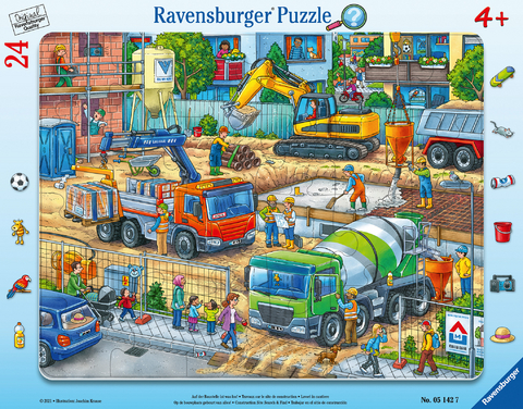 Ravensburger Kinderpuzzle - 05142 Auf der Baustelle ist was los! - Rahmenpuzzle f&uuml;r Kinder ab 4 Jahren, mit 24 Teilen